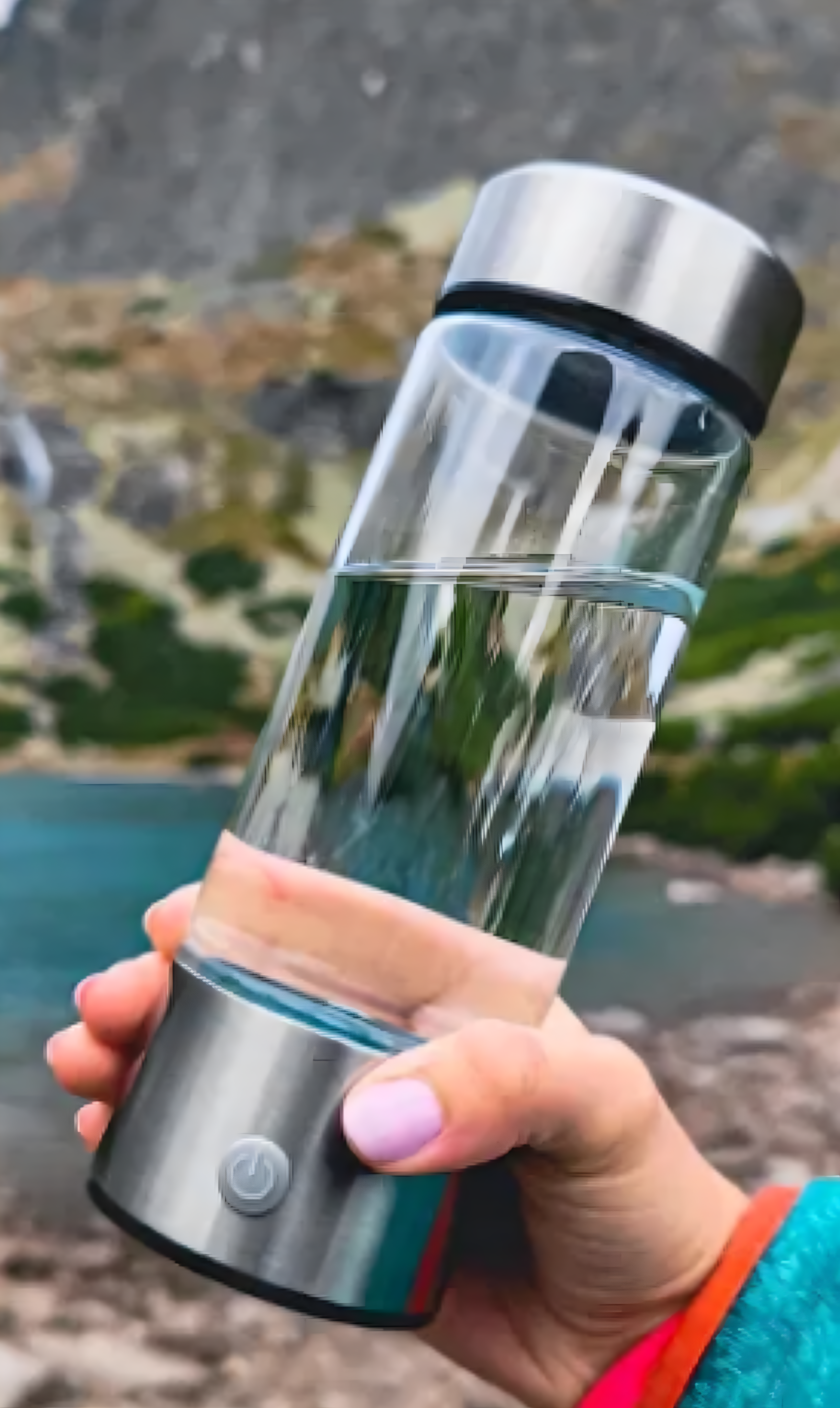 customer showing H2Next Hydrogen Water Bottle